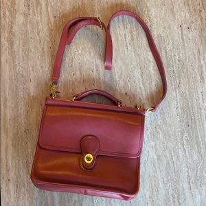 Vintage Coach Burgundy Leather Willis Bag
